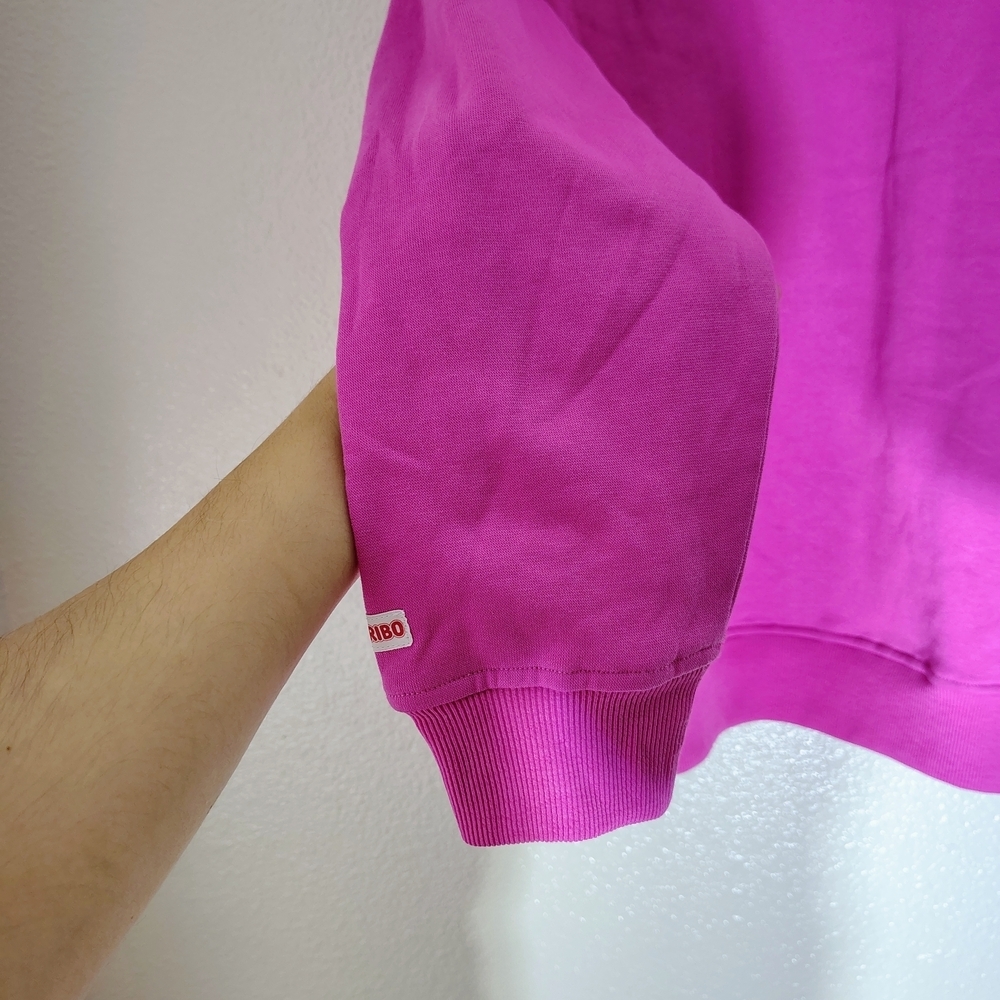 Haribo Gummy Bear Pink Hoodie Girls XL (16) Fleece Lined Pullover Cute Ears NWT - Picture 12 of 13